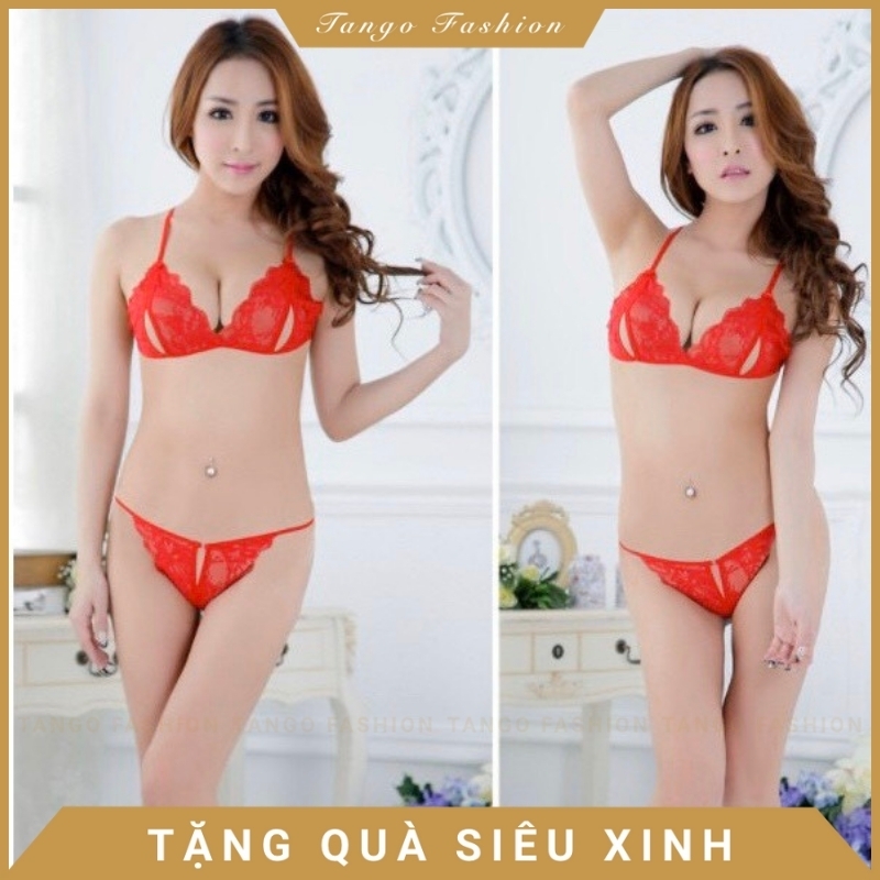 Đồ lót ren - bộ lót sexy quyến rũ gợi cảm dây, quần chip lọt khe hở đấy + áo lót ren siêu mỏng [TANGO FASHION]