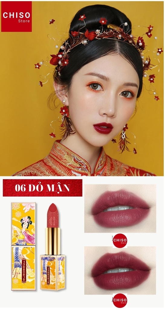 Son môi Treeceng dưỡng ẩm trang điểm lâu trôi thiết kế cung đình sang trọng quý phái mỹ phẩm nội địa trung 3.6g