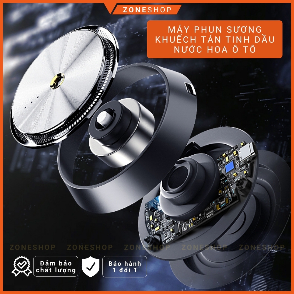 Máy xông khuếch tán tinh dầu, khử mùi xe hơi hợp kim nhôm cao cấp công nghệ châu Âu để ô tô, bàn làm việc sang trọng