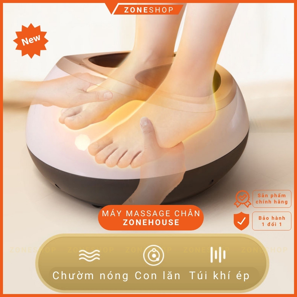 Máy massage chân bấm huyệt Xiaomi ZoneHouse, massage khô đa điểm, chườm nóng, túi khí xoa bóp chân - ZONESHOP