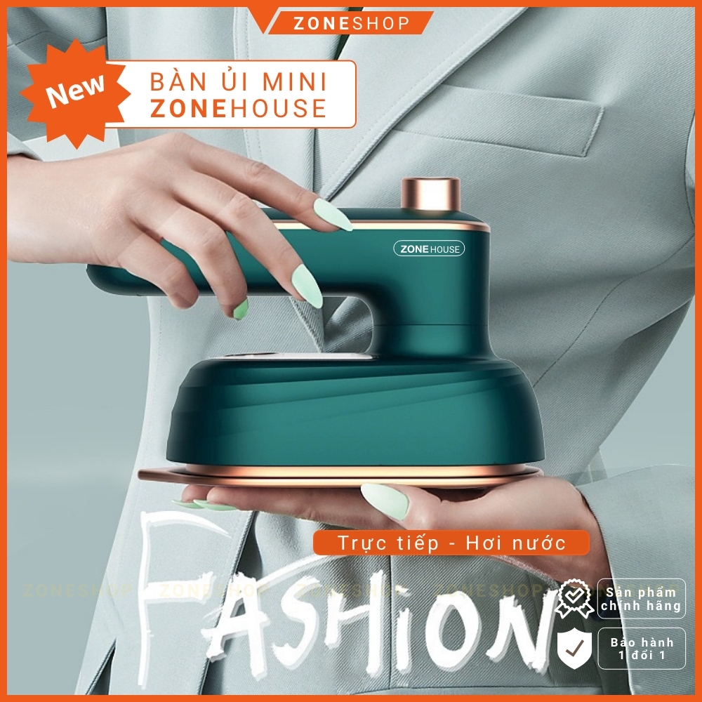 Bàn Ủi Hơi Nước Mini Cầm Tay ZoneHouse, bàn ủi 2 trong 1, ủi trực tiếp,hơi nước, bàn là mini thuận tiện du lịch ZONESHOP