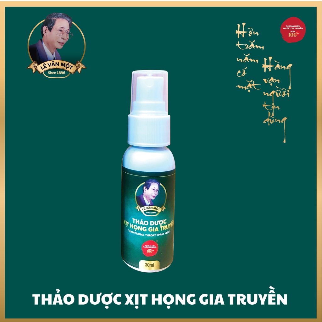 Thảo dược xịt họng gia truyền Lê Văn Một, khử khuẩn, giảm ho, đau kho rát họng, viêm họng cấp và mãn tính