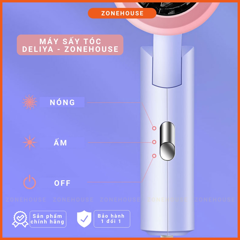 Máy Sấy Tóc 2 chiều Deliya - ZoneHouse, gấp gọn tiện lợi, công suất cao, máy sấy tạo kiểu tóc chuyên nghiệp