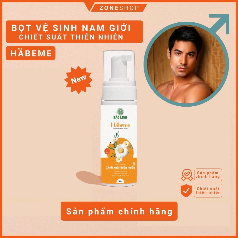 Bọt vệ sinh nam giới Habeme - Dung dịch vệ sinh nam tạo bọt 100ml, hương tự nhiên, chiết xuất thiên nhiên [ZONESHOP]