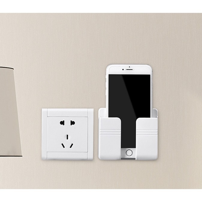 Kệ Để Điện Thoại,Điều Khiển Dán Tường [ZONESHOP] - Hộc đựng điện thoại dán tường, Giá treo điện thoại