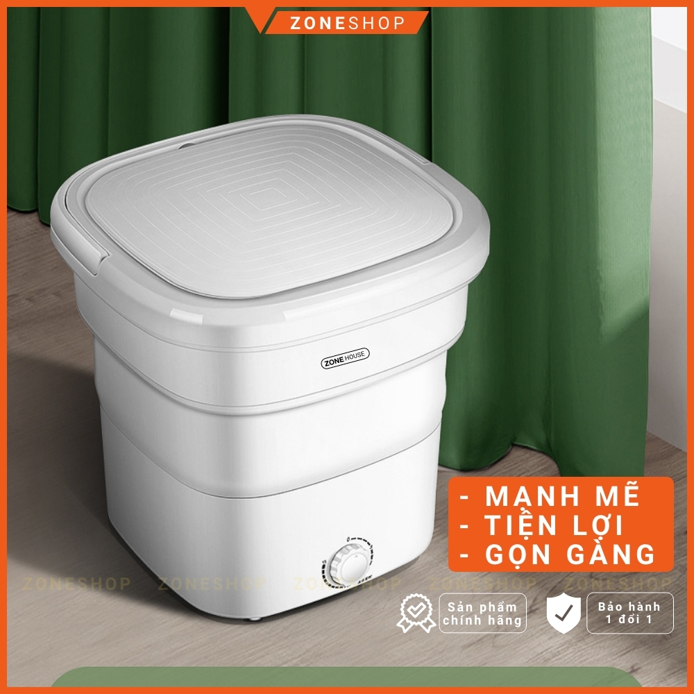 Máy giặt mini gấp gọn ZoneHouse Yangzi chính hãng, gấp gọn thông minh, vắt khô và khử trùng UV, CN Blue Ag [ZONESHOP]