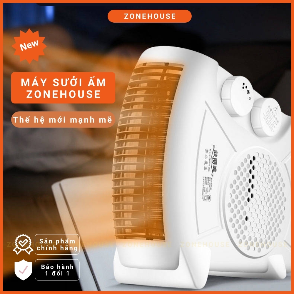 Quạt sưởi ấm ZoneHouse - HinBeauty, làm ấm nhanh, chống giật, chống bỏng, máy sưởi ấm mini cao cấp, chuyên dụng tắm bé
