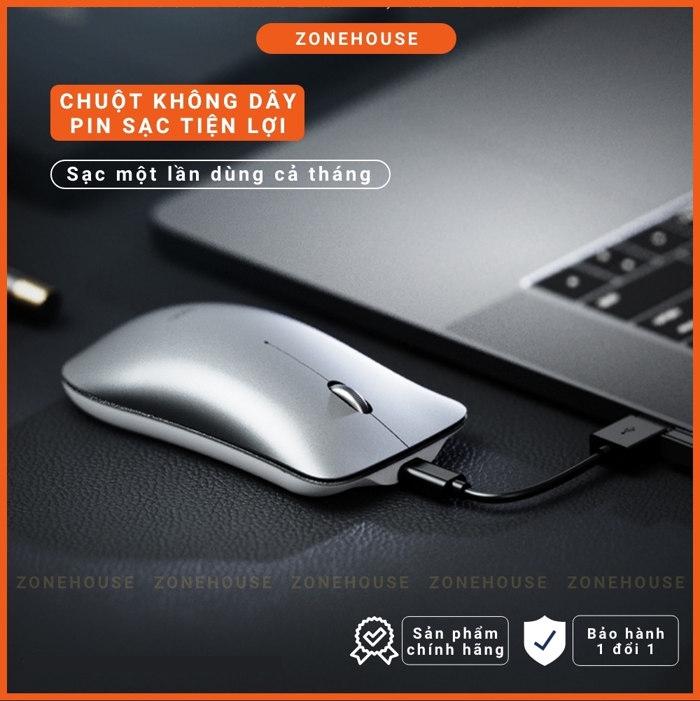 Chuột Bluetooth Wifi INPHIC PM9BS Chính hãng, Phong Cách Macbook, Có Thể Sạc Lại, 3 chế độ BT5.0/3.0+2.4Ghz - ZONESHOP