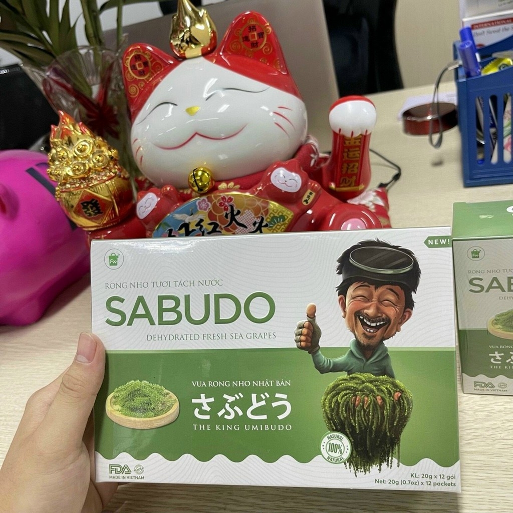 [CHÍNH HÃNG] COMBO 2 Hộp Rong nho tách nước SABUDO và 2 Chai xốt mè rang, vua rong nho Nhật Bản, rong nho Sabudo