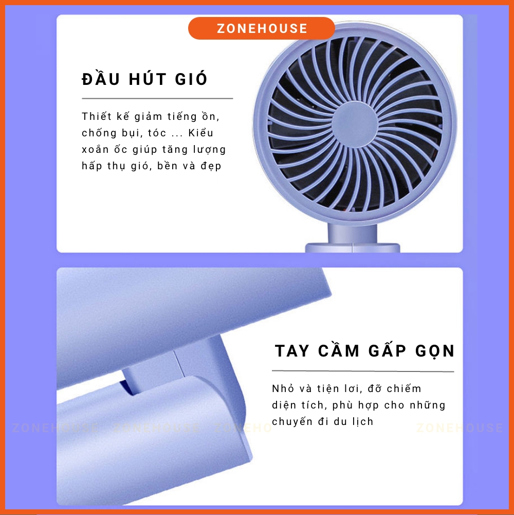 Máy Sấy Tóc 2 chiều Deliya - ZoneHouse, gấp gọn tiện lợi, công suất cao, máy sấy tạo kiểu tóc chuyên nghiệp