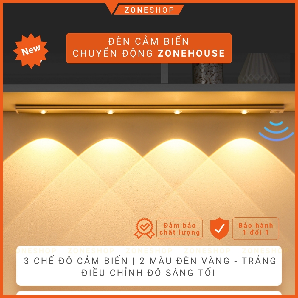 Đèn cảm ứng chuyển động thông minh dạng led dài hợp kim nhôm cao cấp dán tường sạc USB