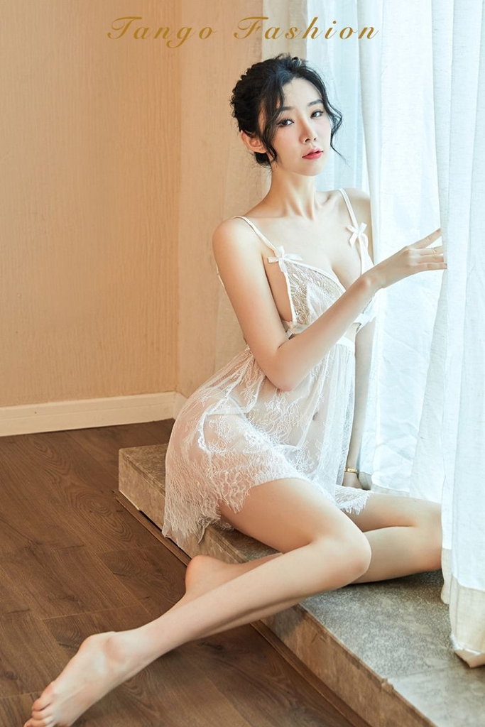 Váy ngủ sexy gợi cảm, Đầm ngủ xuyên thấu 2 dây kèm quần chip, chất ren cao cấp - TANGO FASHION