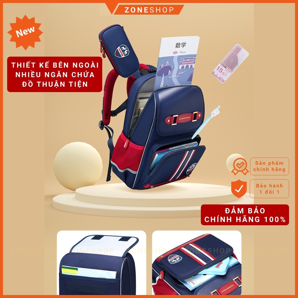 Cặp chống gù lưng, Balo học sinh chống gù VNINE Hong Kong chính hãng, chống thấm nước, học lớp 1-5 ZONESHOP