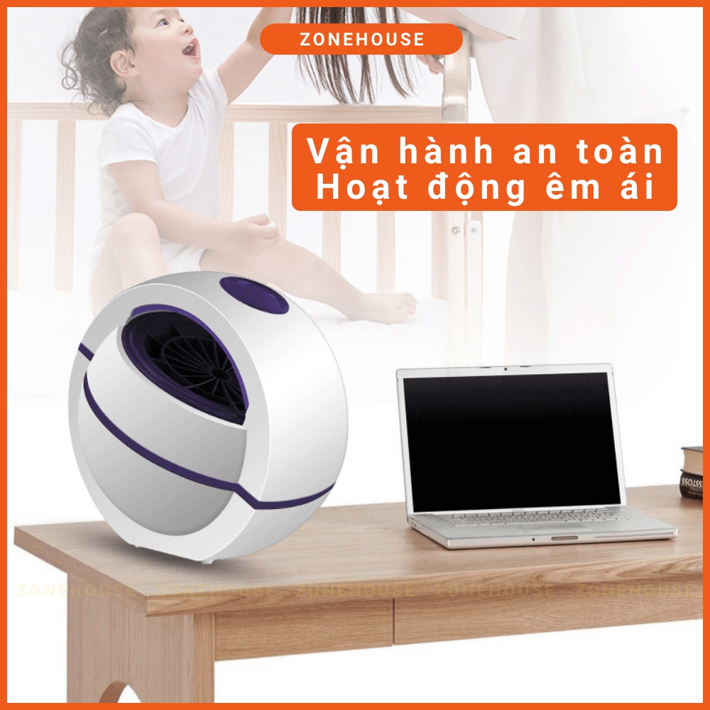 Đèn bắt muỗi hình quả cầu ZONEHOUSE, chất liệu cao cấp, xoay 360 độ, hiệu quả vượt trội, đèn bắt côn trùng