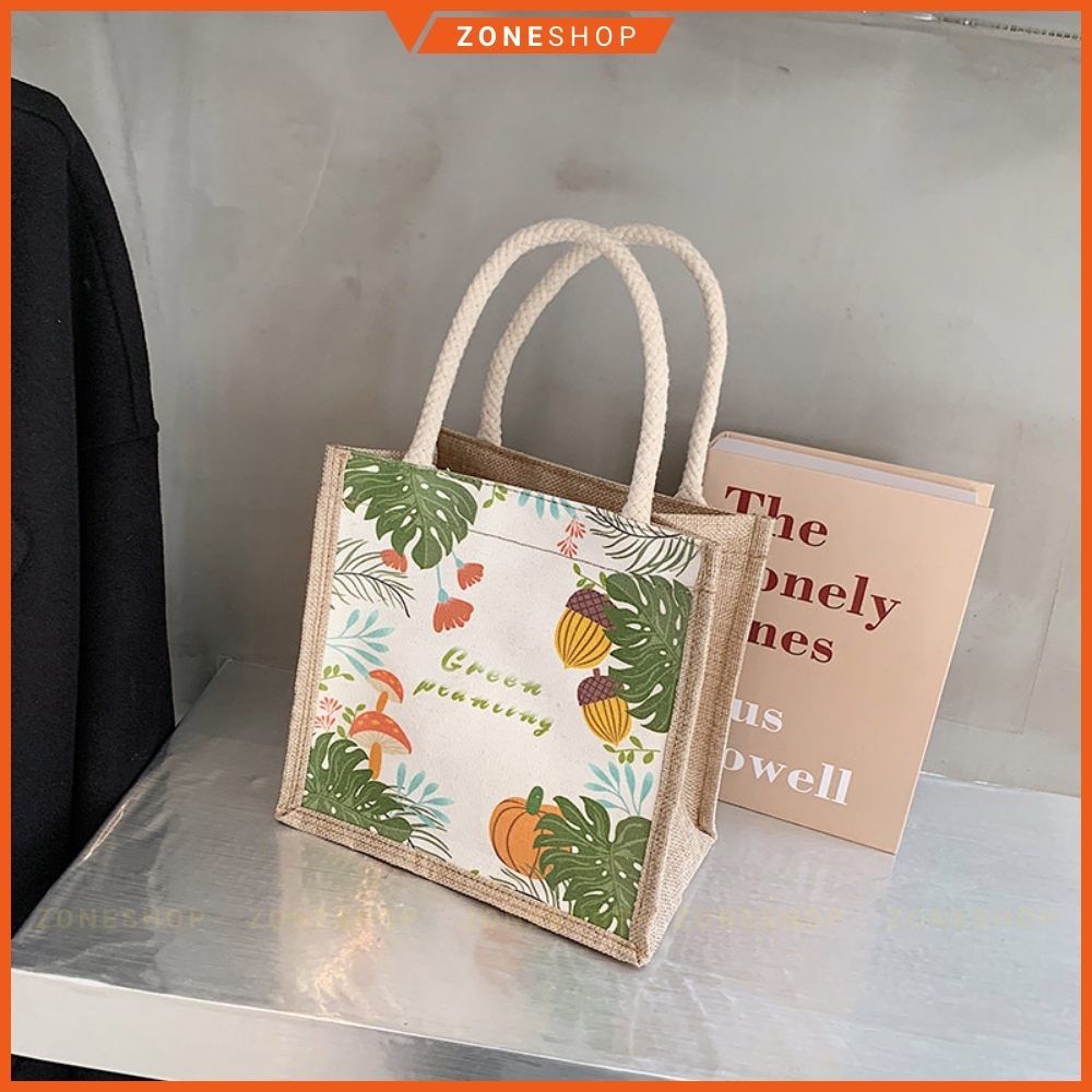 Túi cói mini hàng loại 1 GIÁ SỈ, có dây kéo, móc xách chắc chắn, nhiều mẫu mã, hoạ tiết [ZONESHOP]