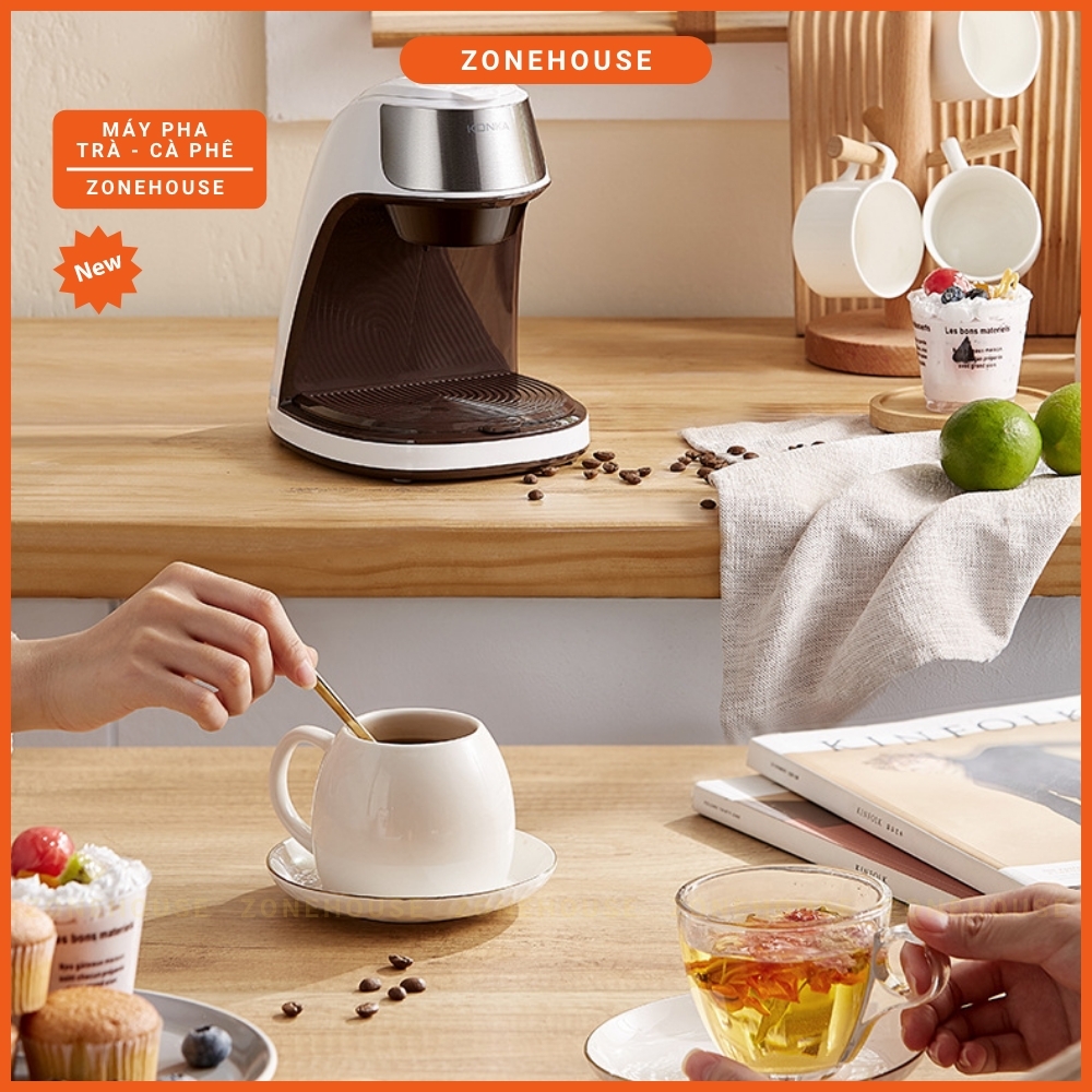 Máy pha cà phê, pha trà Konka ZoneHouse, Máy pha cafe trà mini gia đình tiện dụng và đẳng cấp chính hãng [ZONESHOP]