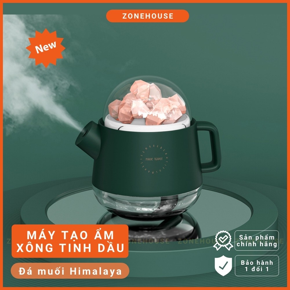 Máy xông tinh dầu bình nước đá muối Himalaya ZONEHOUSE New, đá muối tự nhiên, đèn xông tinh dầu văn phòng [ZONESHOP]