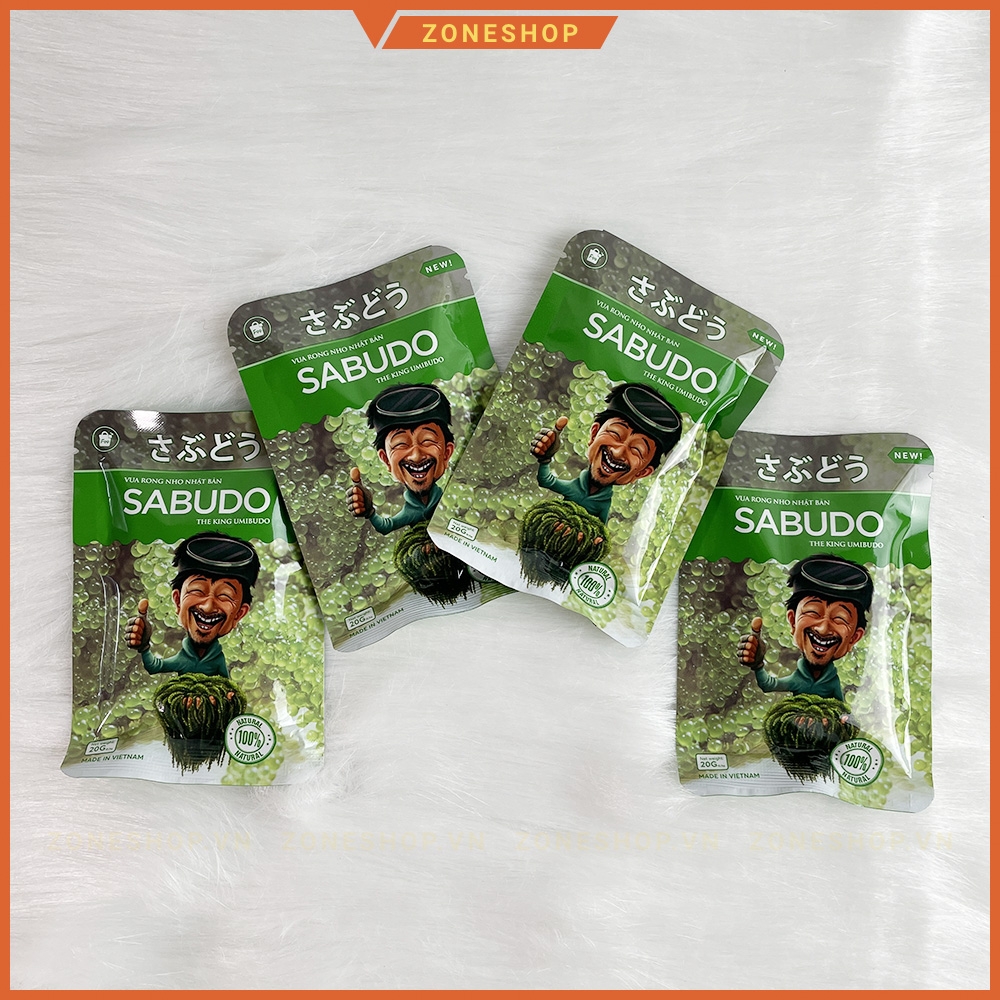 [CHÍNH HÃNG] COMBO 1 Hộp Rong nho tách nước SABUDO và 1 Chai xốt mè rang, vua rong nho Nhật Bản, rong nho Sabudo