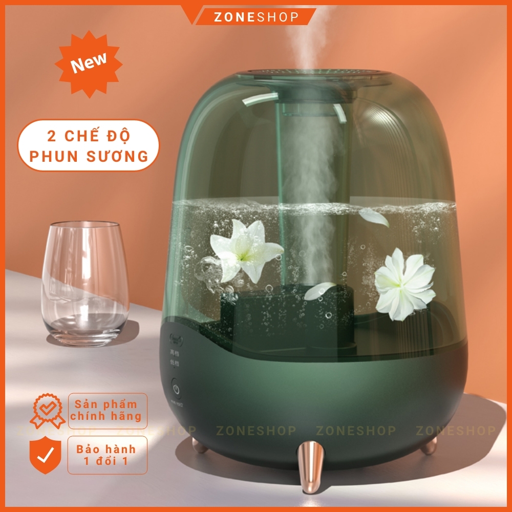 Máy phun sương tạo ẩm cao cấp ZONEHOUSE DEERMA dung tích 5 lít - màng lọc ion phun sương nano [ZONESHOP]