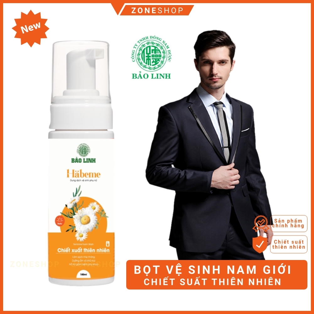 Bọt vệ sinh nam giới Habeme - Dung dịch vệ sinh nam tạo bọt 100ml, hương tự nhiên, chiết xuất thiên nhiên [ZONESHOP]
