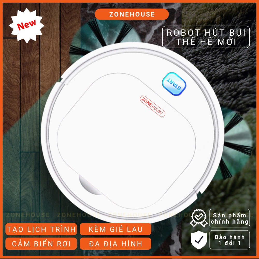 Robot Hút Bụi Thông Minh ZoneHouse - Super Woman, hút bụi thông minh, Hàng Chính Hãng, lau nhà, chống rơi [ZONESHOP]