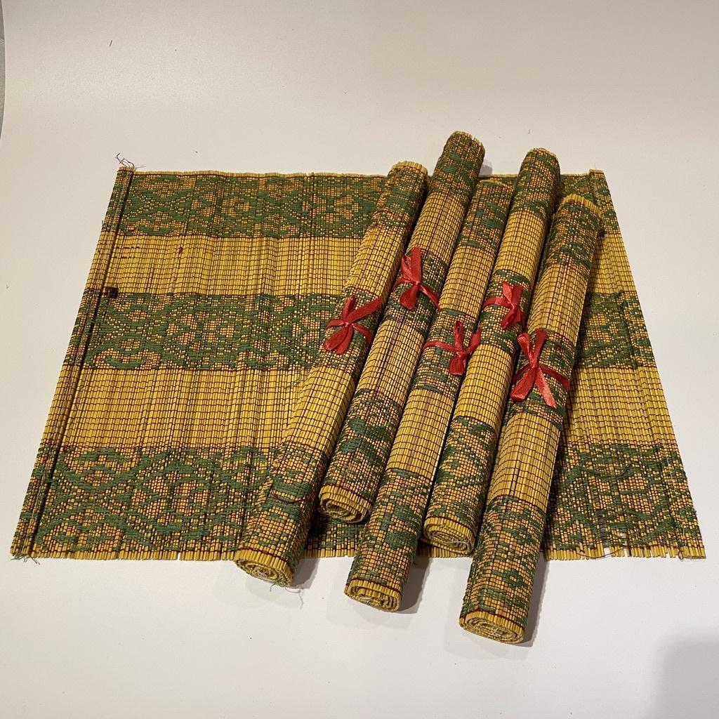 Tấm lót bàn ăn mành thổ cẩm cao cấp 30x40cm, miếng lót bàn ăn đẹp cho nhà hàng, gia đình, quán ăn