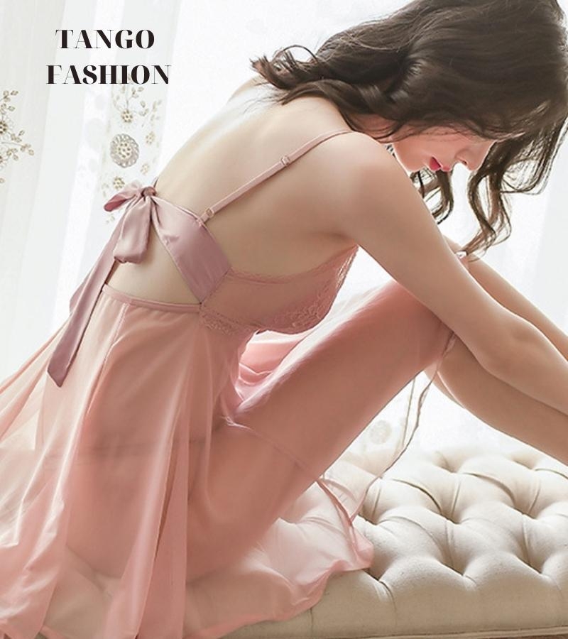 Váy ngủ sexy, đầm voan ren cao cấp thiết kế gợi cảm, tặng quần chíp G-string [TANGO FASHION]