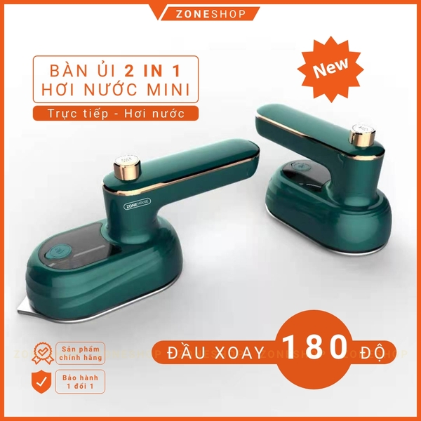 Bàn Ủi Hơi Nước Mini Cầm Tay ZoneHouse, bàn ủi 2 trong 1, ủi trực tiếp,hơi nước, bàn là mini thuận tiện du lịch ZONESHOP