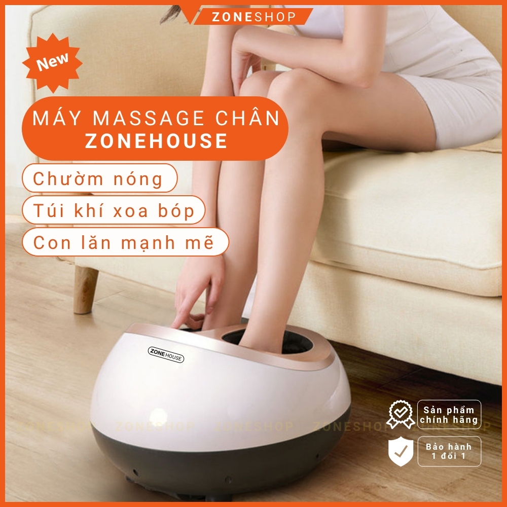 Máy massage chân bấm huyệt Xiaomi ZoneHouse, massage khô đa điểm, chườm nóng, túi khí xoa bóp chân - ZONESHOP