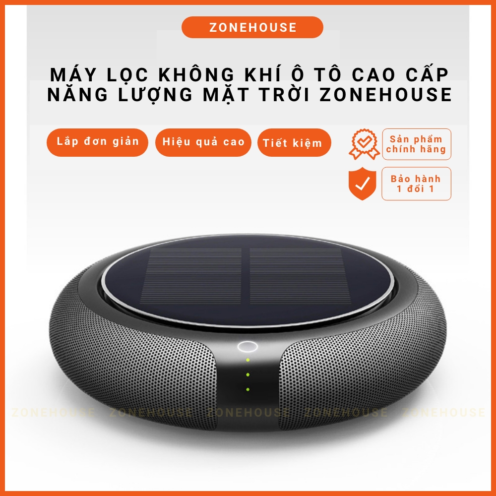 Máy lọc không khí ô tô năng lượng mặt trời ZONEHOUSE, sử dụng năng lượng mặt trời, loại bỏ Formaldehyde, màn lọc HEPA